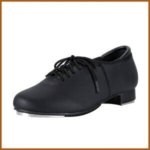 PU Leather Lace Up Tap Dance Shoes with Non-Skid Rubber Sole